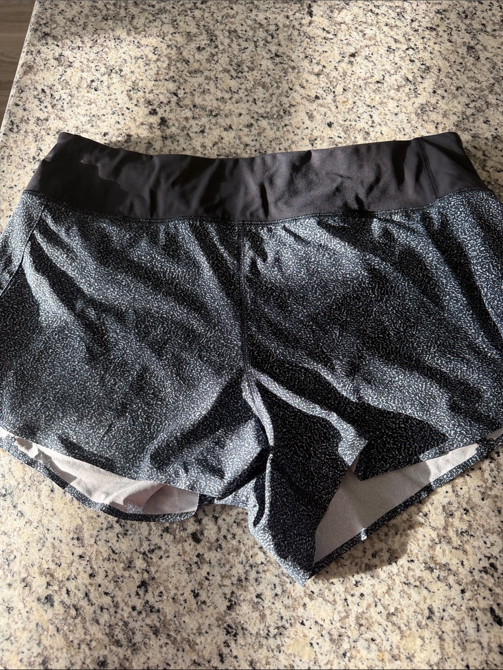 Athleta Black Speckle Athletic Shorts